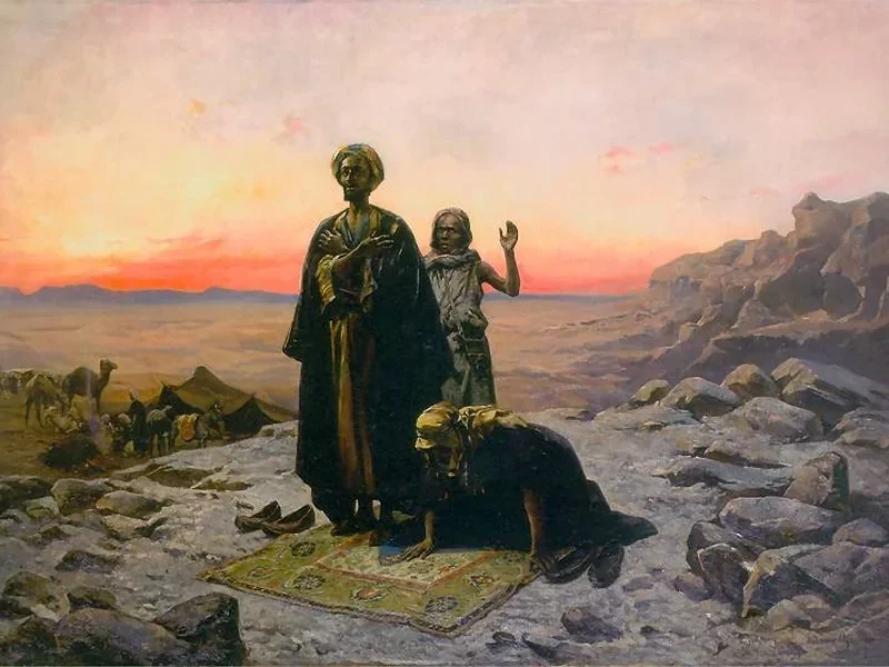 1851-Tadeusz Ajdukiewicz - Preghiera nel deserto. 1887